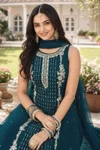 Flora By Mrudangi Premium Georgette Kurti With Bottom Dupatta